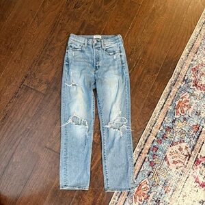 Pistola Light Blue Distressed Straight Leg Jeans